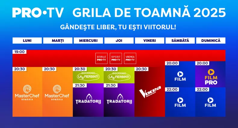 Grila de toamna PRO TV (din octombrie)