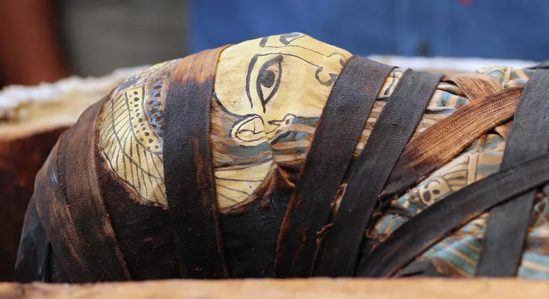 A collection of 59 coffins uncovered in Saqqara