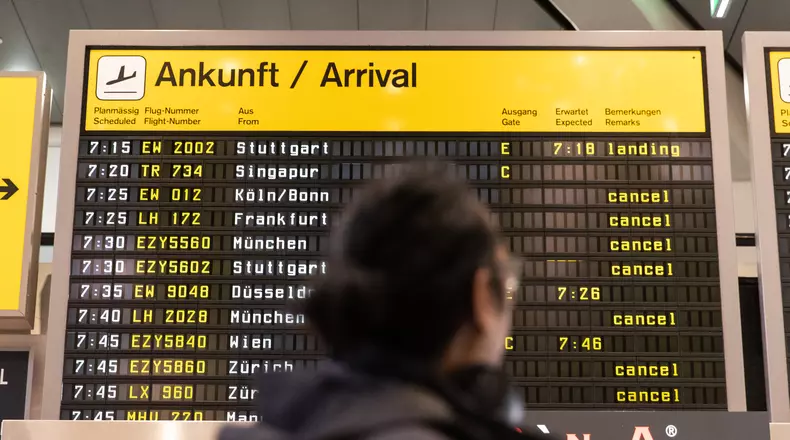 Strike by ground security inspection staff at the Tegel Airport