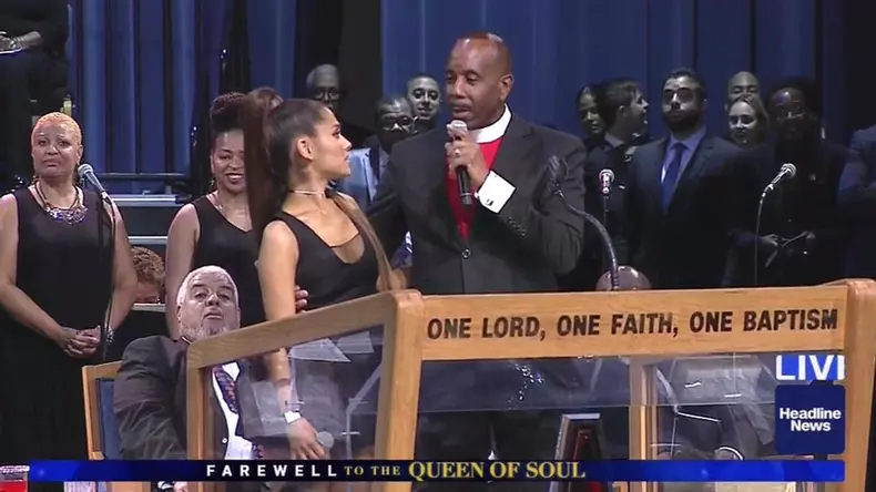 Ariana Grande performs Natural Born Woman at Aretha Franklin's funeral