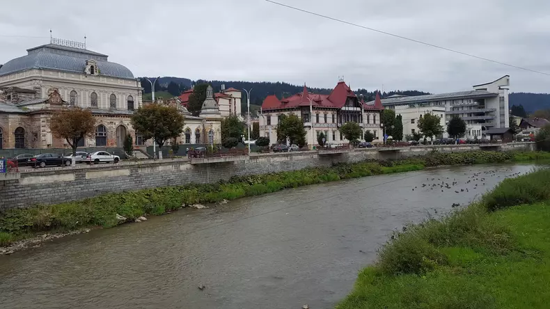 Vatra Dornei and  Dorna River in Romania,2018