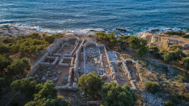 Ruins,Of,Ancient,Village,In,Archaeological,Site,Of,Aliki.,Thassos