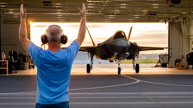 Lockheed Martin Aeronautics Photo by Angel DelCueto     \rJob Reference Number: FP19-13457 McKibbin.    \rWMJ Reference Number: 19-13457.     \rCustomer: F-35 Communications, Alison McKibbin.   \rEvent: AM-20, AM-21 and AM-22 Ferry Flight to Norway.    \rL