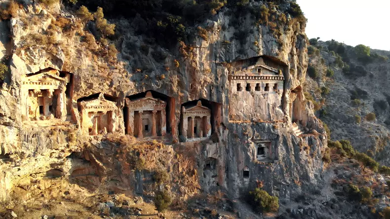 Rock-cut,Temple,Tombs,In,Kaunos,Dalyan/turkey