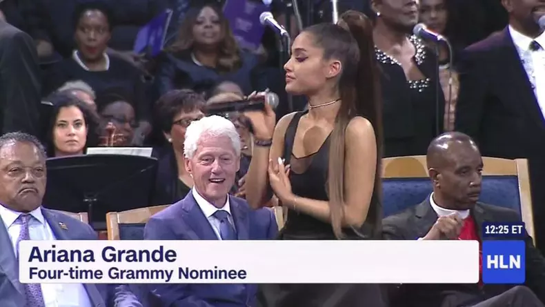 Ariana Grande performs Natural Born Woman at Aretha Franklin's funeral