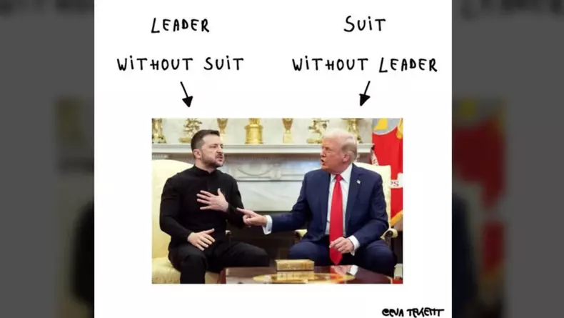 Meme Trump-Zelenski, costum