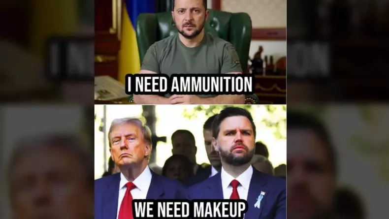Meme Trump-Zelenski, machiaj