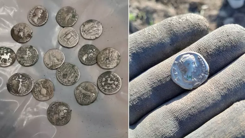 Un român a găsit 1469 de monede romane de argint în Giurgiu (4)