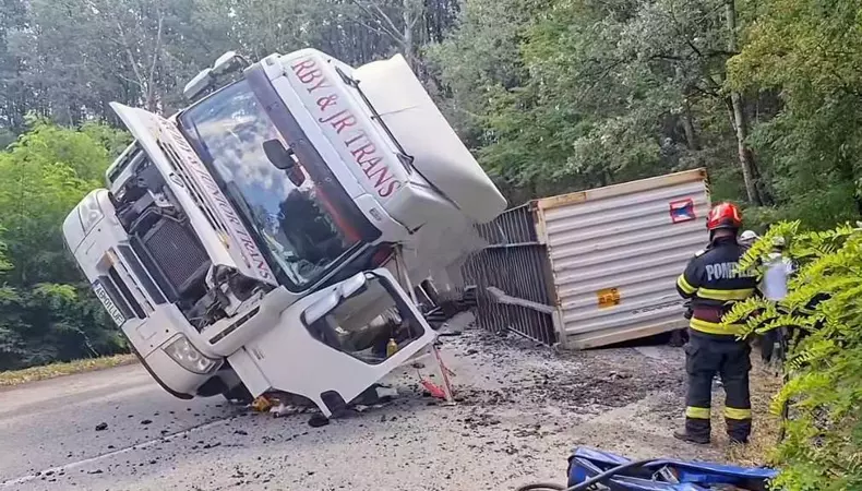 Accident grav în județul Mehedinți. Foto Radioteleviziunea Severin