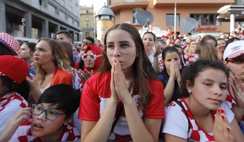 Fanii croați au urmărit finala Cupei Mondiale din centrul capitalei Zagreb
