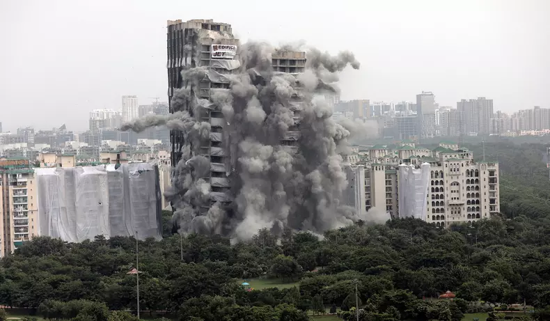 India's highest towers demolished over violations of building codesNoid Supertech Twin Towers demolished over building codes violations, biggest structure demolished in India to date