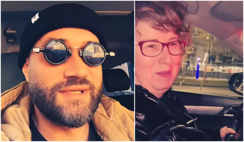 mihai bendeac si emilia bendeac mama lui in masina