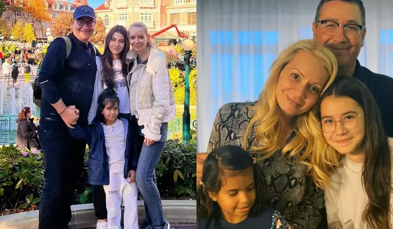 Victor Ponta și Daciana Sârbu alături de fetele lor