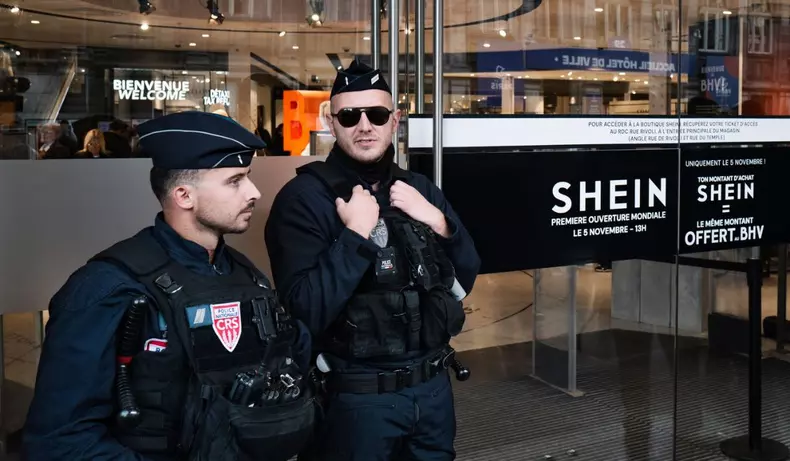 proteste deschidere a primului magazin fizic Shein la BHV - Paris, Franța - 05 noiembrie 2025