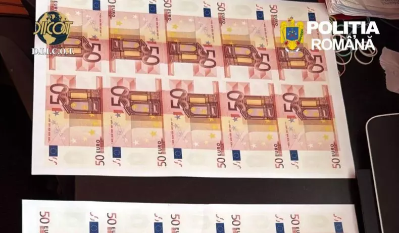 Fabrică de bani falși descoperită în Suceava. Un italian și trei români prinși cu 1,2 milioane la Sofia