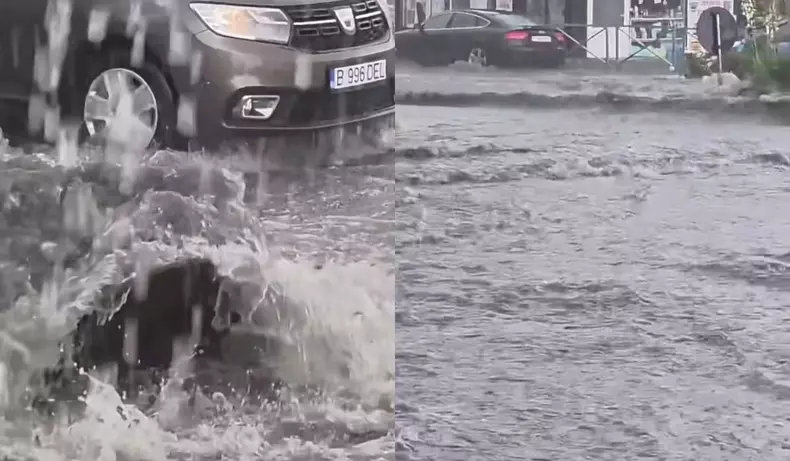 Furtuna a făcut ravagii în Pantelimon, județul Ilfov. Foto Captură video