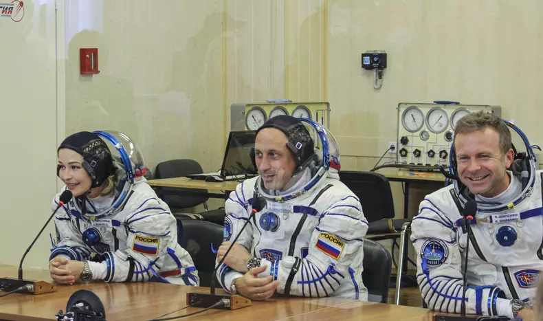 Space launch preparation for ISS Expedition 66 in Baikonur