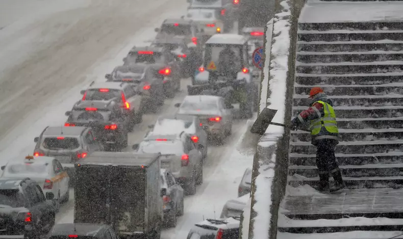 Heavy snowfall in Moscow