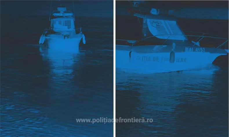 Imagine din timpul misiunii de salvare. Foto: Poliția de Frontieră