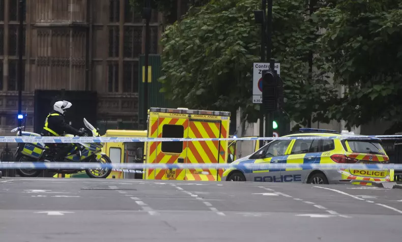 Car crashed into security barriers outside Houses of Parliament in London