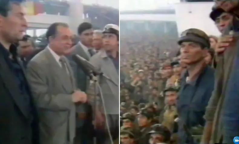 Ion Iliescu si minerii