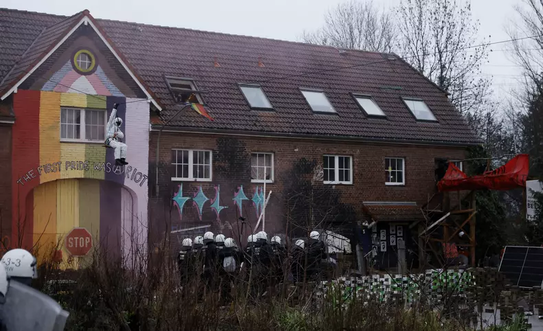 Demonstration against open pit lignite mining in German village of Luetzerath