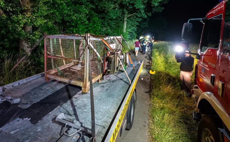 Accident with wheel loader: injured children four to ten years old