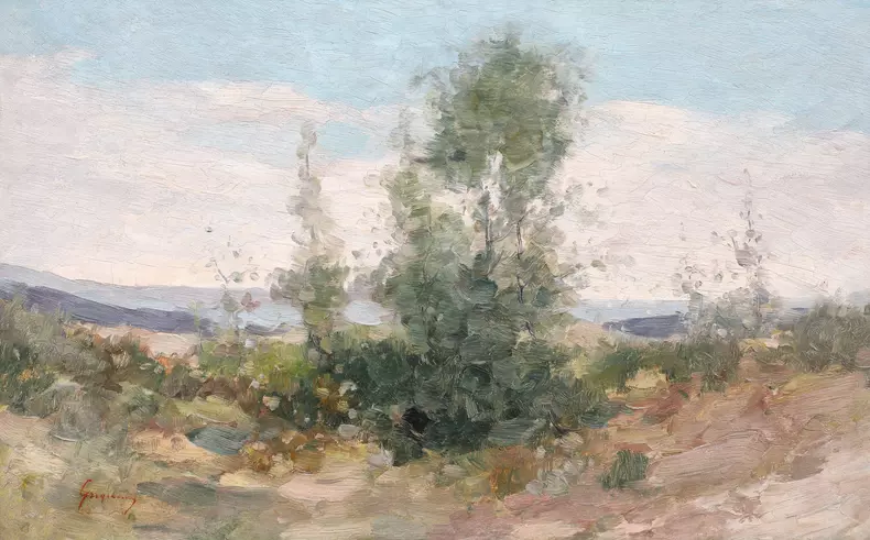 Nicolae Grigorescu - Peisaj la Câmpina, colecție privată