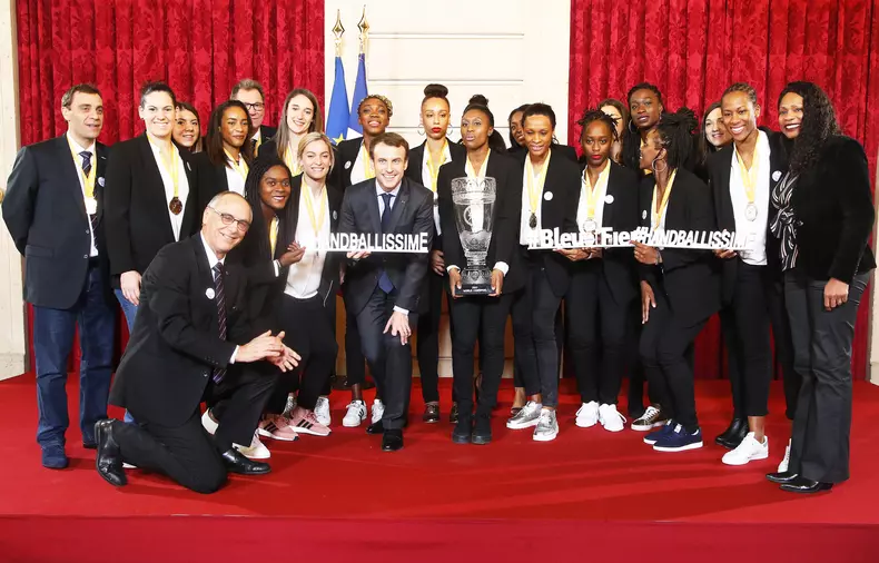 French Women Handball National team at the Elysee Palace in Paris