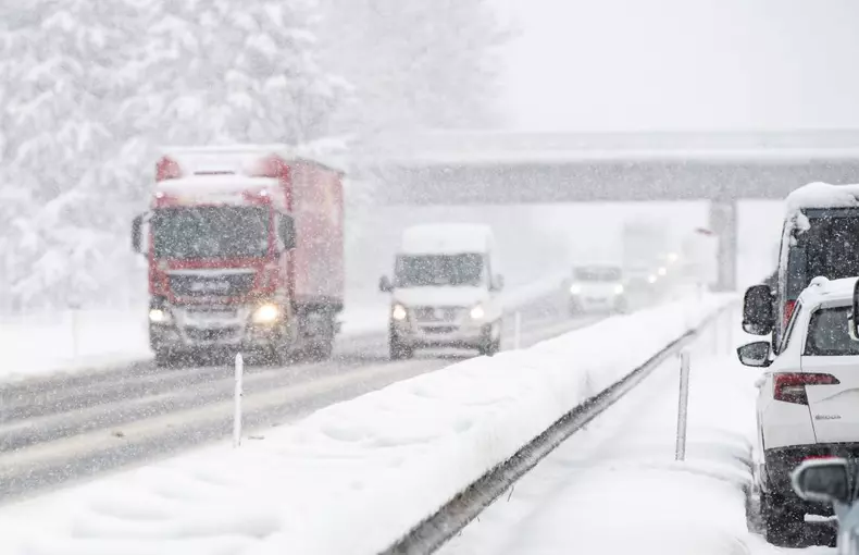 Heavy snowfall in southern Germany