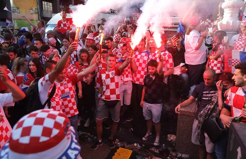 Fanii croați au urmărit finala Cupei Mondiale din centrul capitalei Zagreb