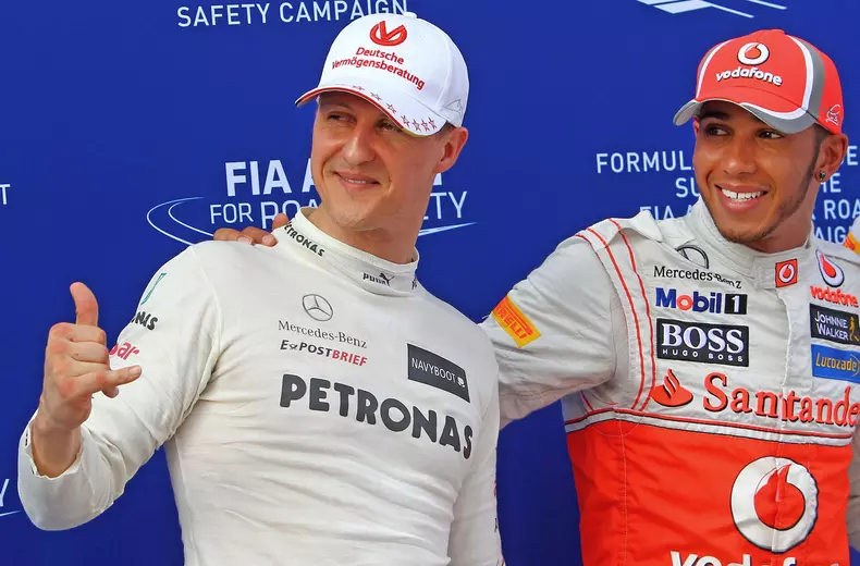 Lewis Hamilton and Michael Schumacher