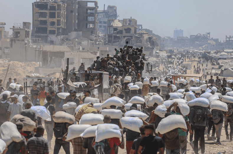 25 de tone de ajutoare aruncate deasupra Gazei-1