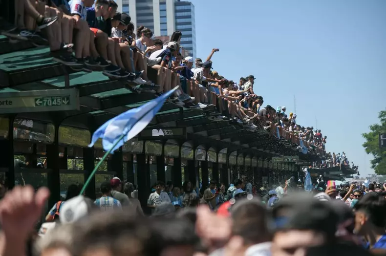 Argentinian fans celebrate winning FIFA World Cup 2022, Buenos Aires, Argentina - 20 Dec 2022