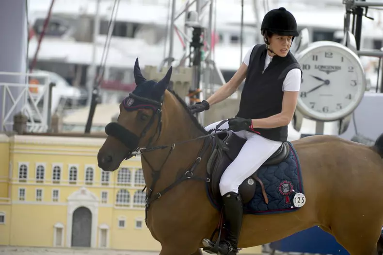 Daughter of Princess Caroline of Hanover and rider Charlotte Casiraghi participates in the 21th International Jumping of Monte Carlo
