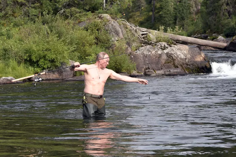 Russian President Vladimir Putin on vacation in Republic of Tyva