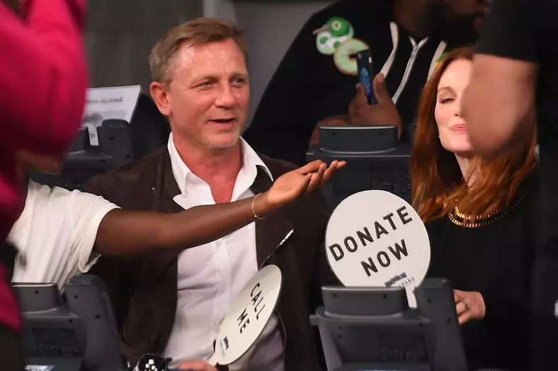 Celebrities at the 'Hand to hand' telethon in Times Square