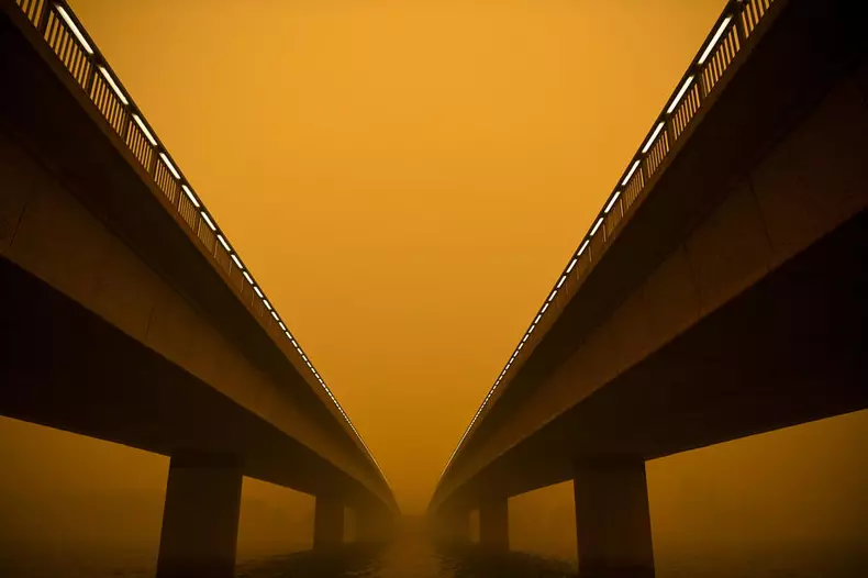 Smoke haze in Canberra