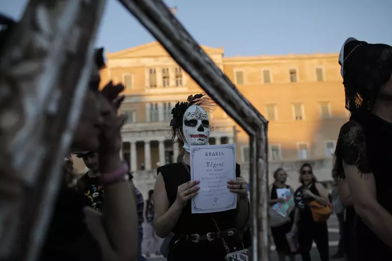 Demonstartion against new protest law in Athens