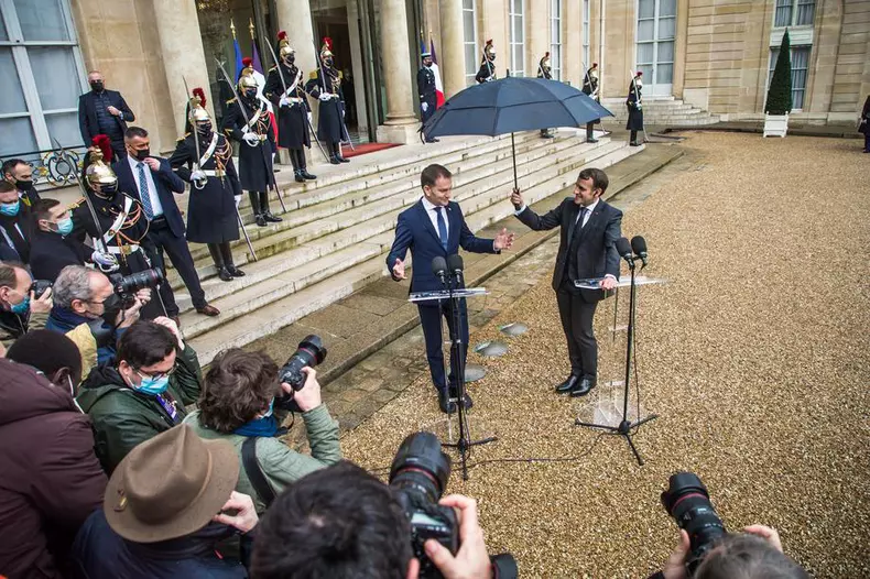 Slovakia's Prime Minister Igor Matovic visits Paris