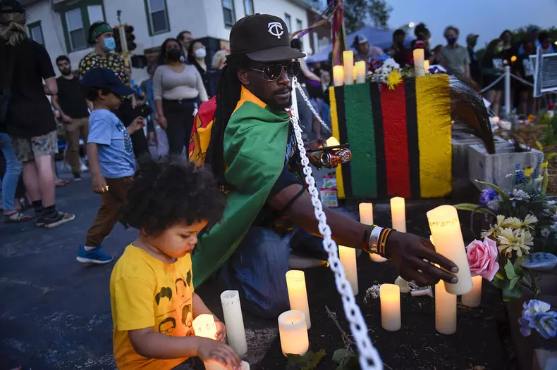 Protest on the one year anniversary of George Floyd's death in Minneapolis