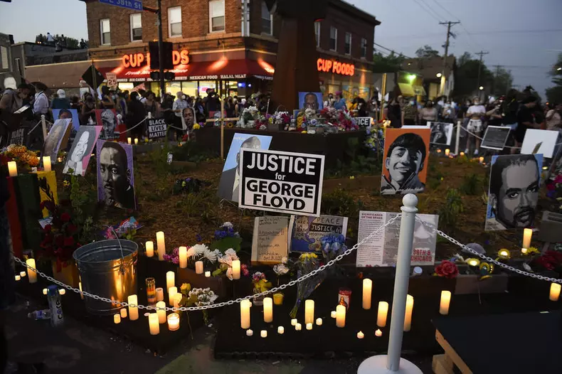 Protest on the one year anniversary of George Floyd's death in Minneapolis