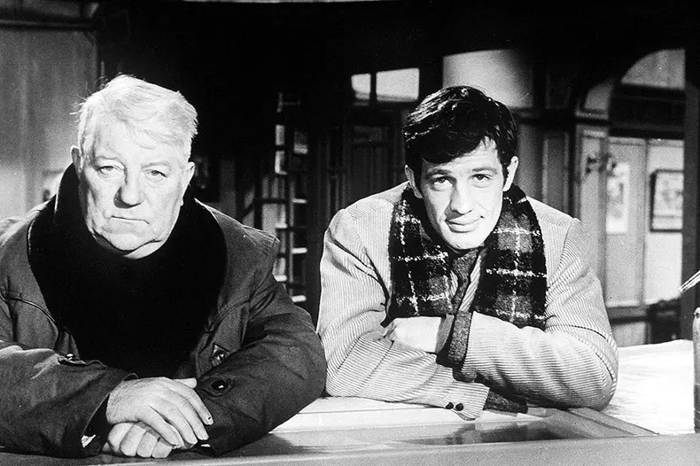 Jean Gabin și Jean-Paul Belmondo în filmul "Un sînge en hiver". 1962