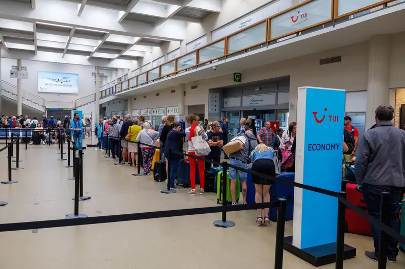 Trade Unions National Action Day Oostende Airport, Oostende, Belgium - 20 Jun 2022