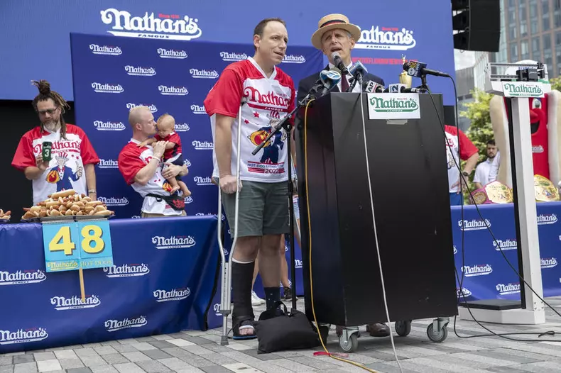 Nathan's Famous Fourth of July Hog Dog Eating contest weigh-in