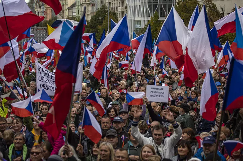 Protest against Czech government in Prague