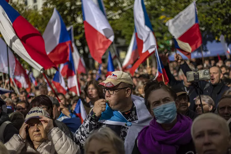 Protest against Czech government in Prague