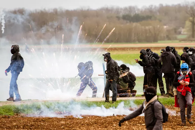 Violent Protest Against Mega Basins Project - Sainte Soline, France - 25 Mar 2023