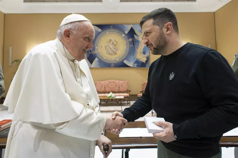 Pope Francis receives in audience the President of Ukraine Volodymyr Zelensky
