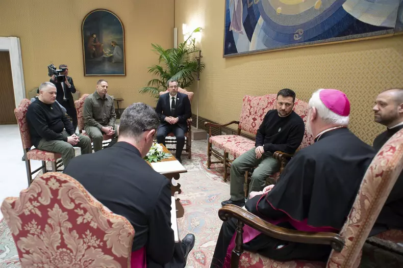 Pope Francis receives in audience the President of Ukraine Volodymyr Zelensky